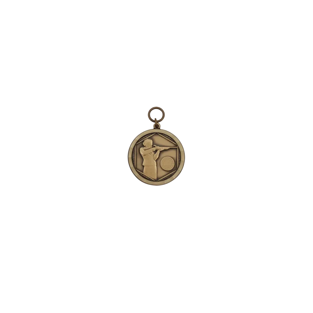 Medaille, Messing, bronzefarbig, mit Öse(n) und Ring(en)