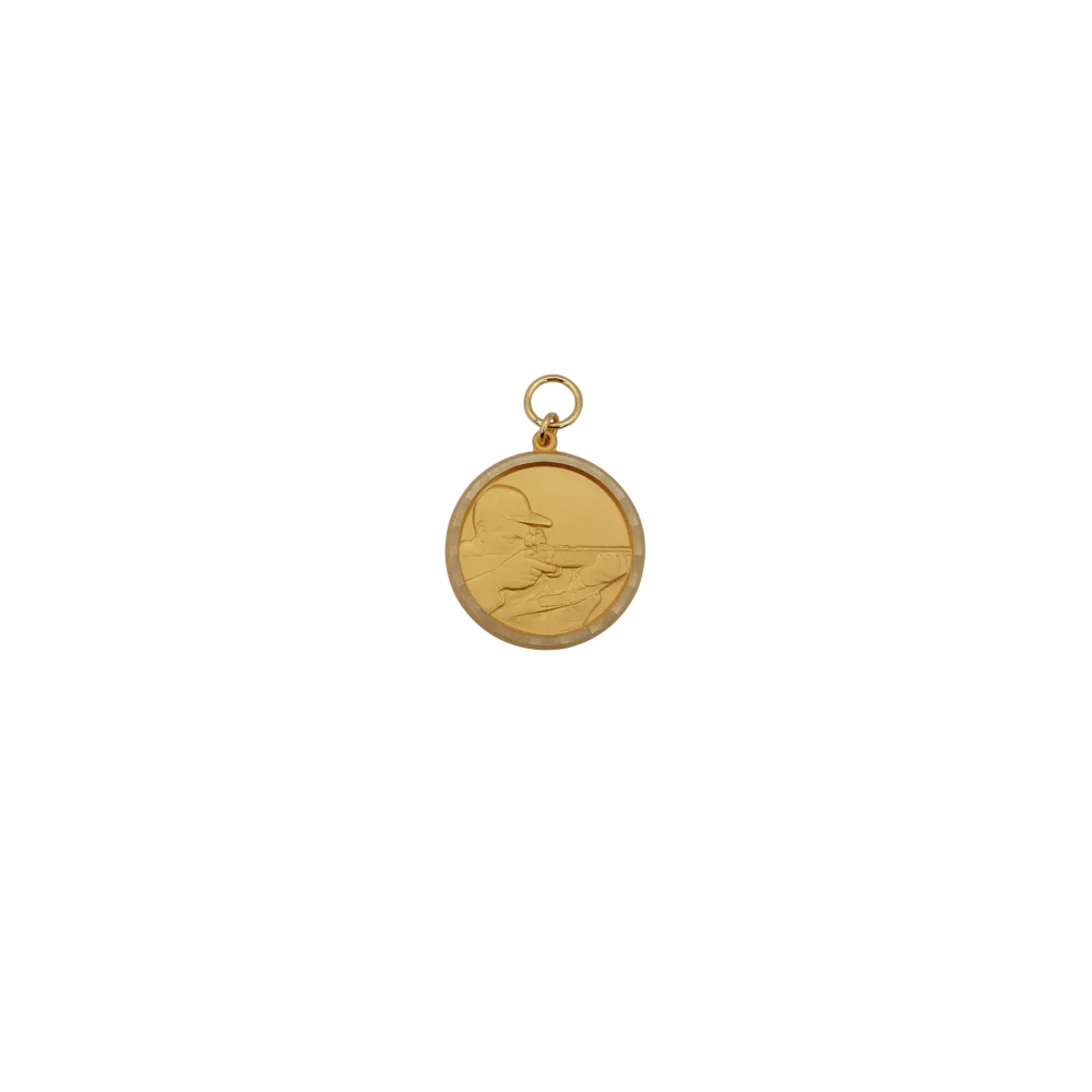 Medaille, Messing, vergoldet, mit Öse(n) und Ring(en)