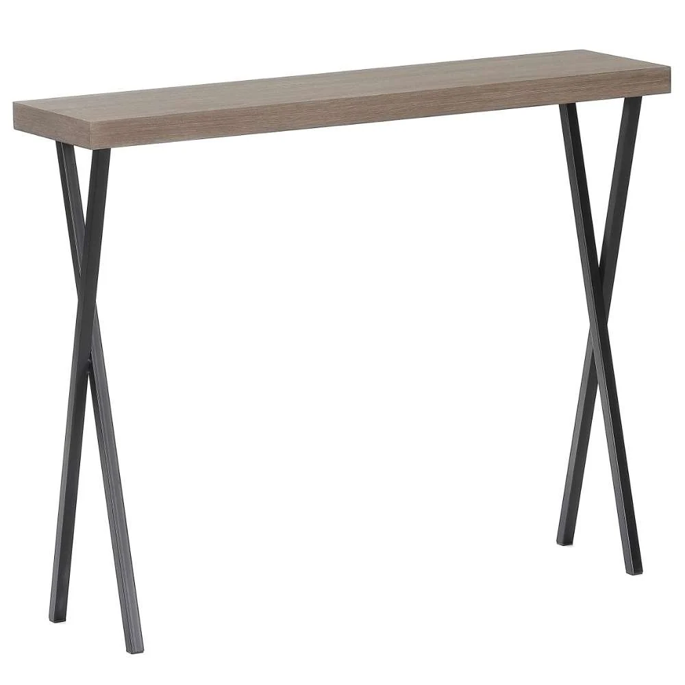 Moderne Konsole GRIGIO 100cm hellgrau Eichen-Optik Metallgestell