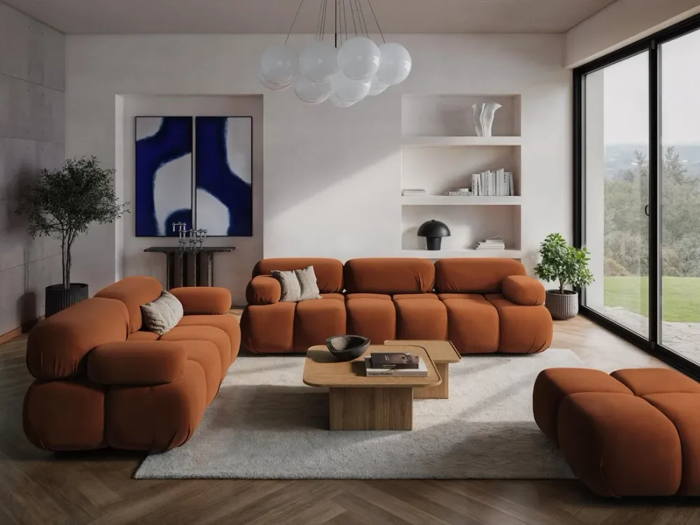 Modulares 2-Sitzer-Sofa LOKUA hellgrau Chenille