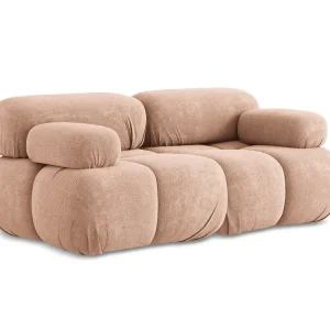 Modulares 2-Sitzer-Sofa LOKUA pfirsichfarbener Chenille