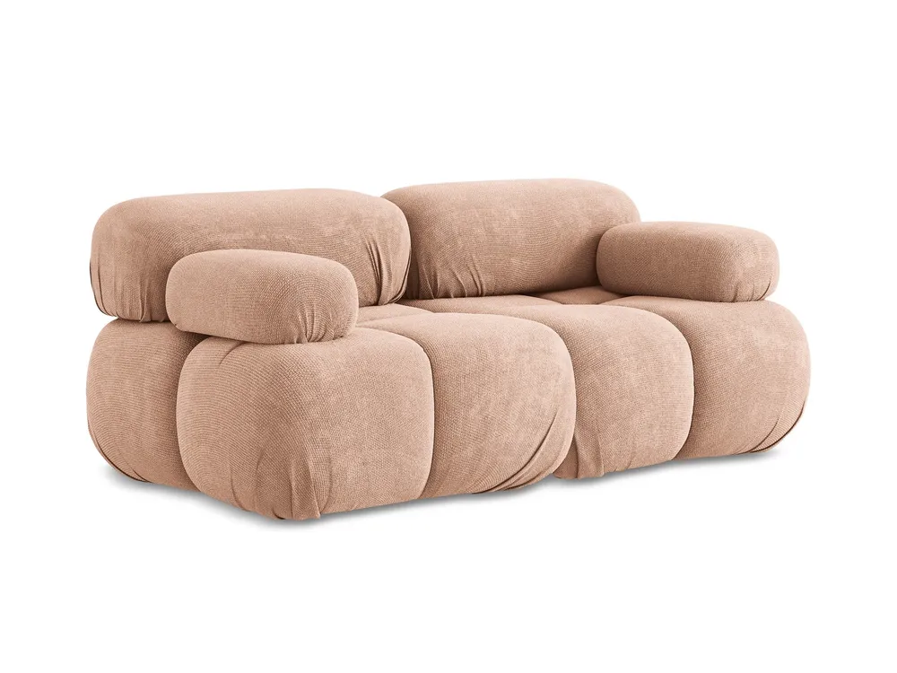 Modulares 2-Sitzer-Sofa LOKUA pfirsichfarbener Chenille