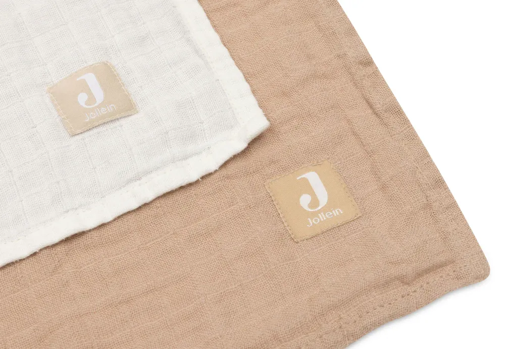 Mullwindeln Hydrophil 115x115 cm 2 Stück- Biscuit Ivory- von Jollein