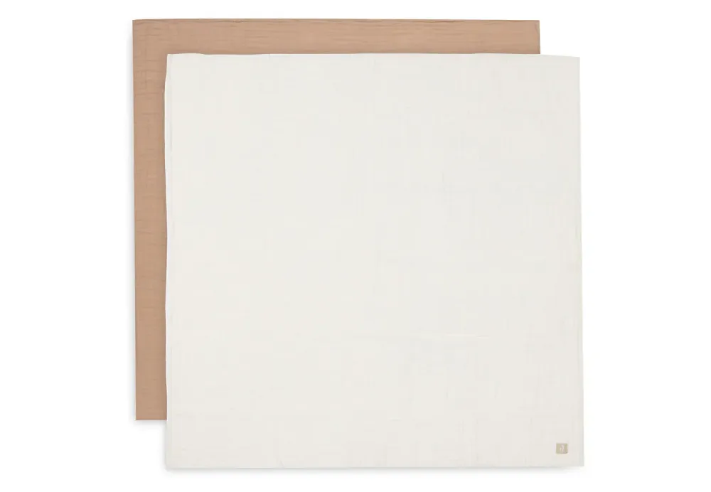 Mullwindeln Hydrophil 115x115 cm 2 Stück- Biscuit Ivory- von Jollein