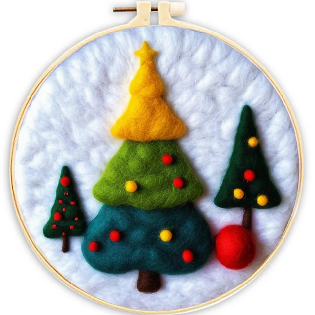 Nadelfilzen Weihnachtsbäume