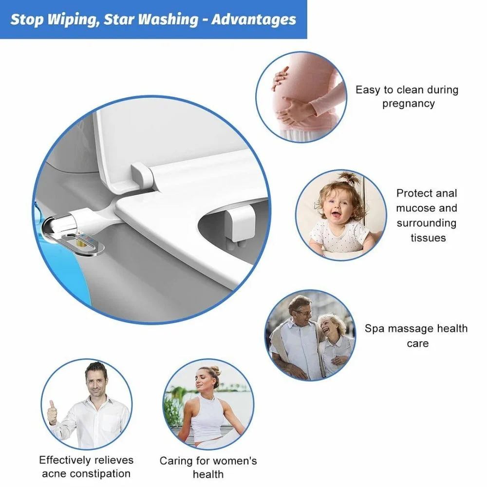 🚽💧 Nichtelektrischer Bidet-Aufsatz mit Doppeldüse 💦✨ – Hygienische Selbstreinigung & einfache Montage. Für mehr Frische un...