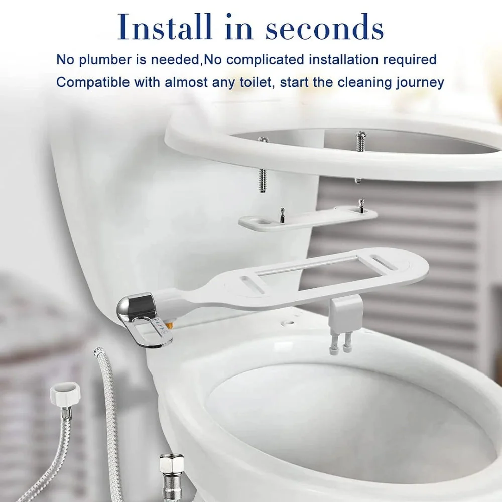 🚽💧 Nichtelektrischer Bidet-Aufsatz mit Doppeldüse 💦✨ – Hygienische Selbstreinigung & einfache Montage. Für mehr Frische un...