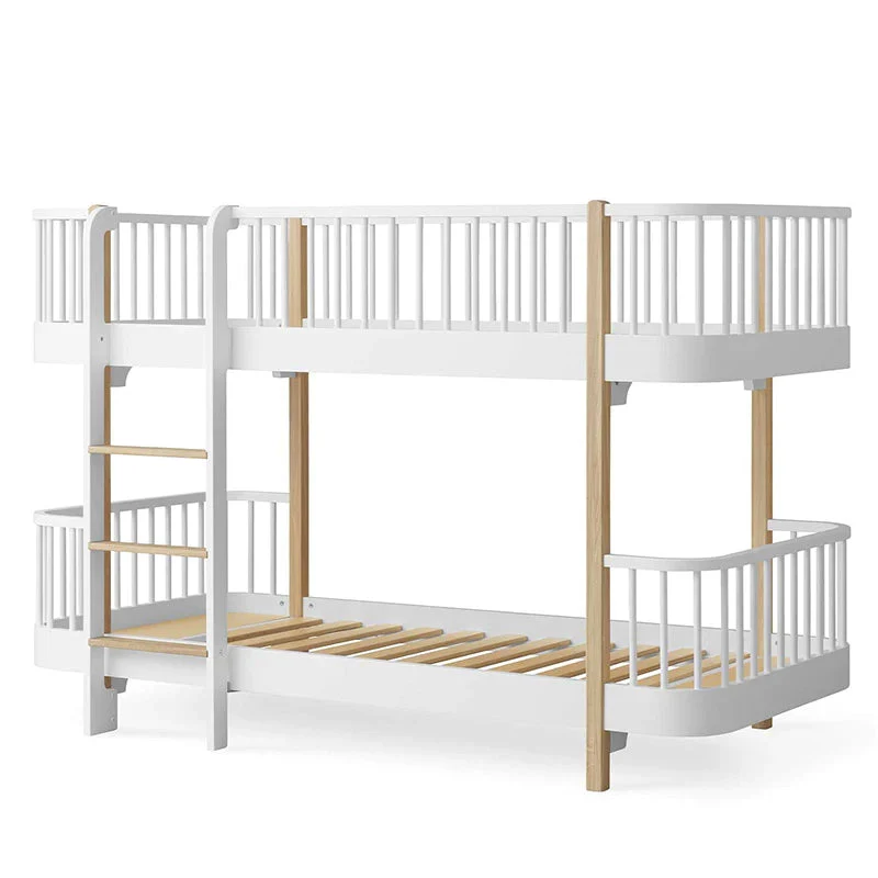 Oliver Furniture Umbauset Wood Halbhohes Hochbett H 128 cm zum Halbhohen Etagenbett Weiss/Eiche