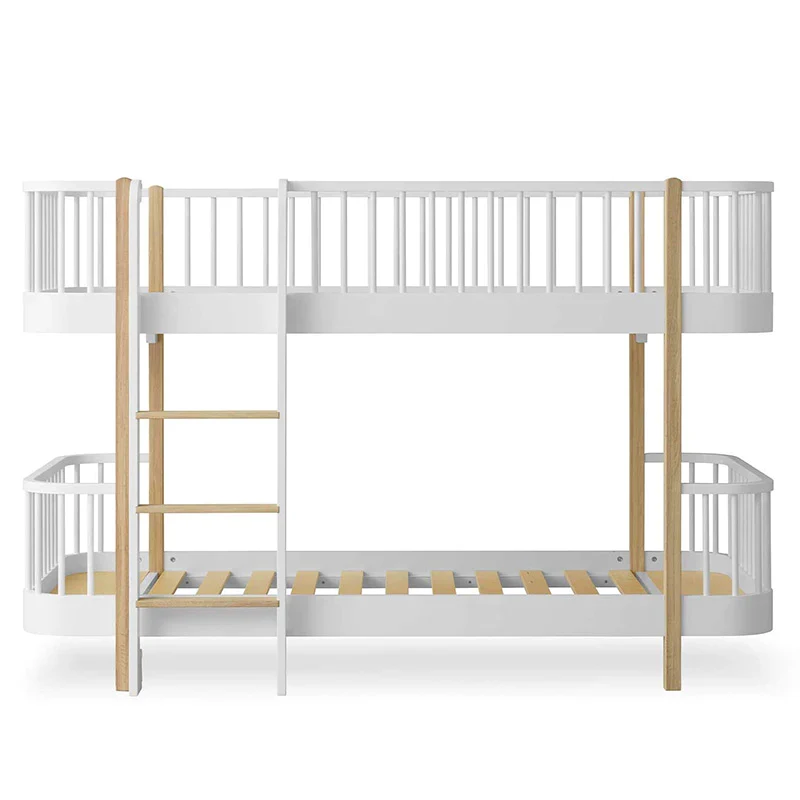 Oliver Furniture Umbauset zwei Wood Original Einzelbetten zum Halbhohen Etagenbett Weiss/Eiche