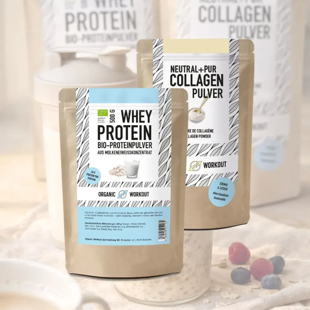 Bundle Collagen Pulver & Whey neutral und pur Organic Workout
