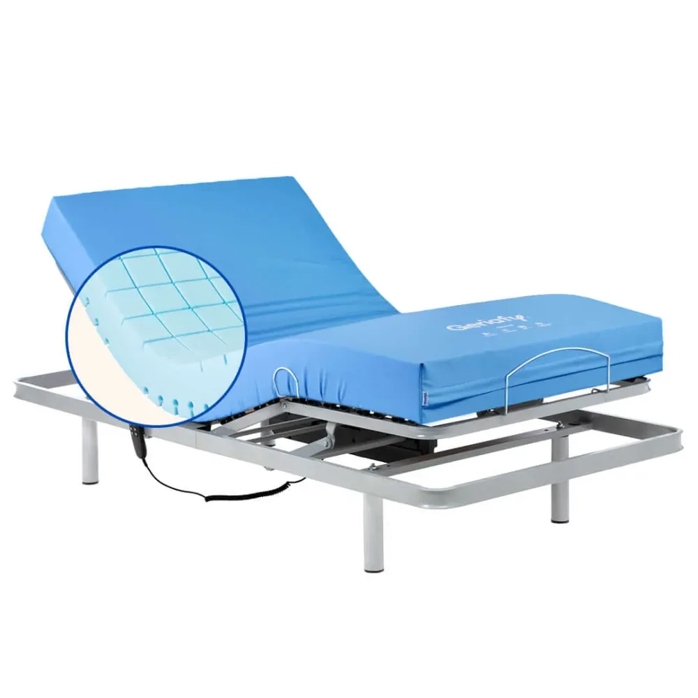 Pack Bett mit verstellbarem Lattenrost und wasserdichtem Hochresilienz-Matratze Origin HR - 105x190 cm
