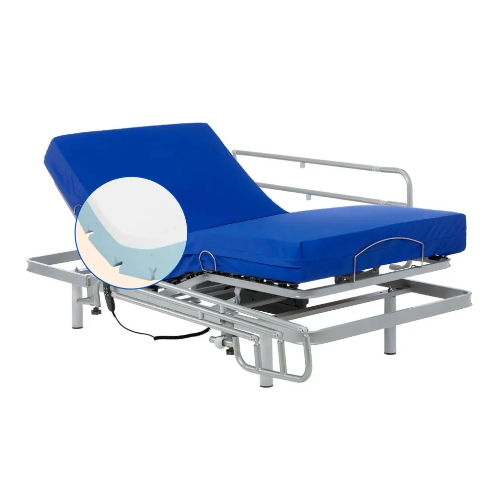 Pack Bett mit verstellbarem Lattenrost und viskoelastischer Matratze Professional V3 (90x190 cm, Bettgitte)