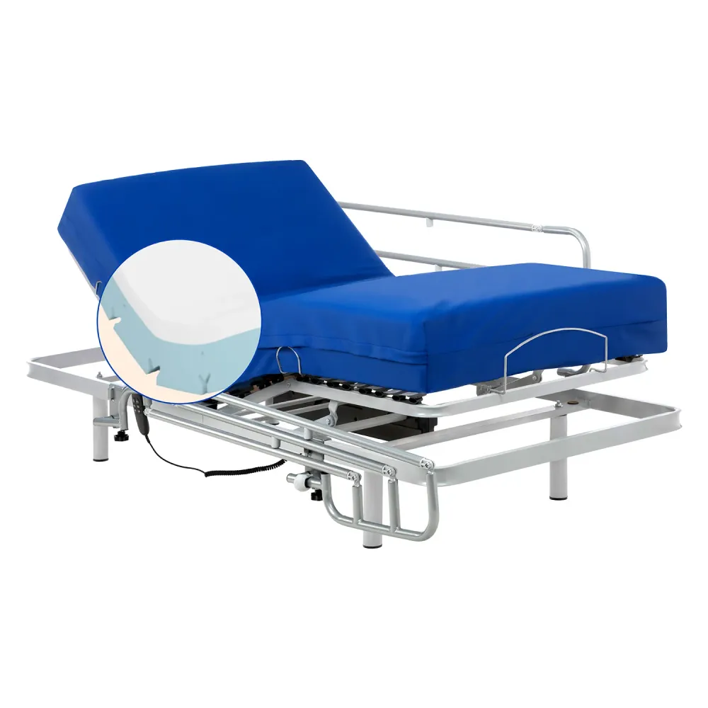 Pack verstellbares Bett mit viskoelastischer Matratze Professional V6 (105x200 cm, Seitengitter)