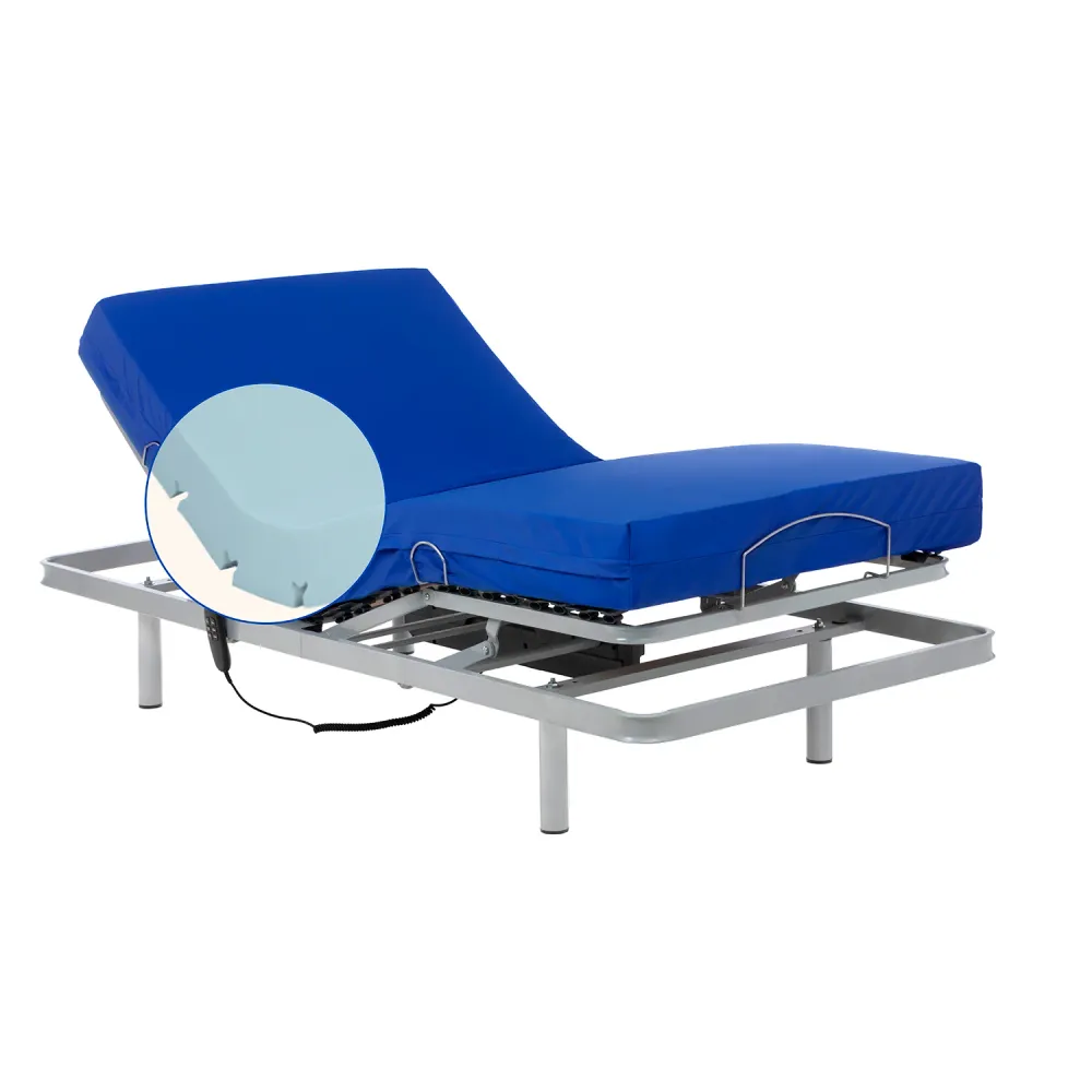Pack verstellbares Bett mit wasserdichter Professional HR-Matratze - 90x190 cm
