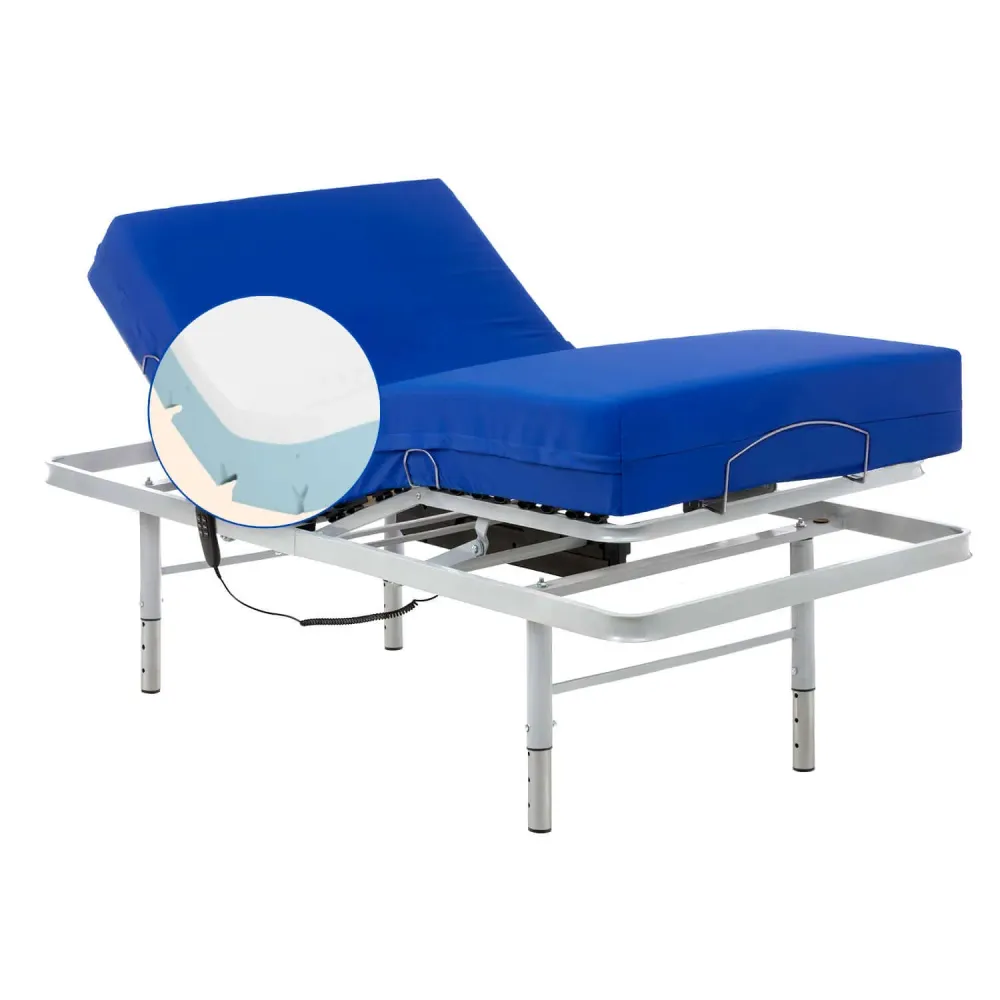 Pack verstellbares Pflegebett mit viskoelastischer Matratze Professional V6 - 90x190 cm