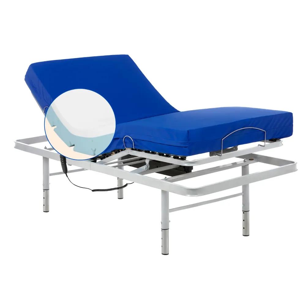 Pack verstellbares Pflegebett mit viskoelastischer Matratze Professional V3 - 90x200 cm