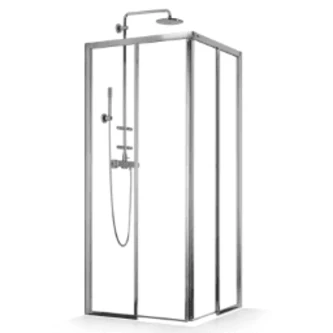 Palme Drive 1.0 Eckeinstieghälfte 2-tlg. rechts 80x200cm Glas H1, silber