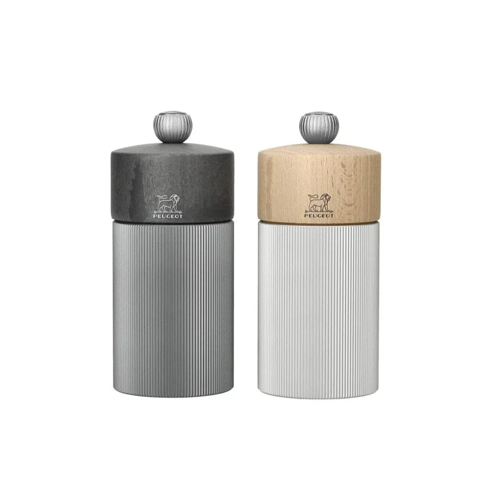 Peugeot – Line Pfeffer- und Salzmühlen-Set, 12 cm, Carbon und Aluminium