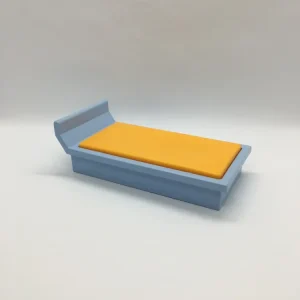 Playmobil Bett mit orangener Matratze - hellblau - C2006