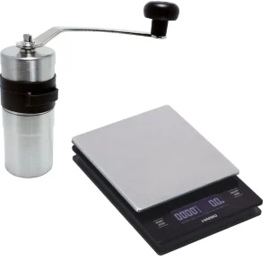 Porlex Mini II Kaffeemühle und Hario Waage V60 Metal Drip Scale - Set