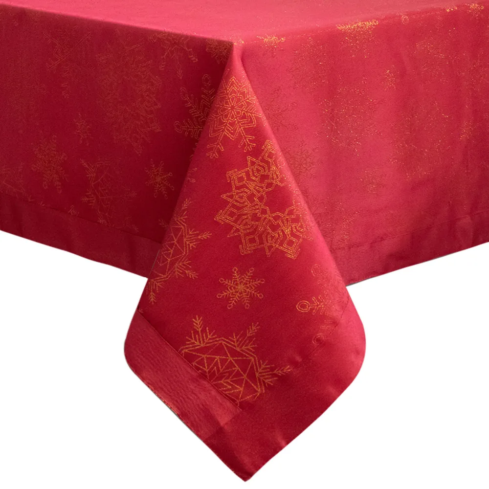 Preziosa Home 12-Sitzer Lurex-Weihnachtstischdecke, fleckenabweisend und wasserabweisend, 7153
