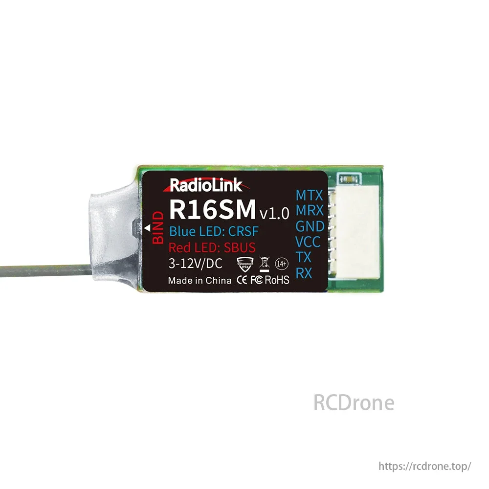 RadioLink R16SM 16-Kanal-Empfänger mit SBUS/CRSF und integrierter Telemetrie