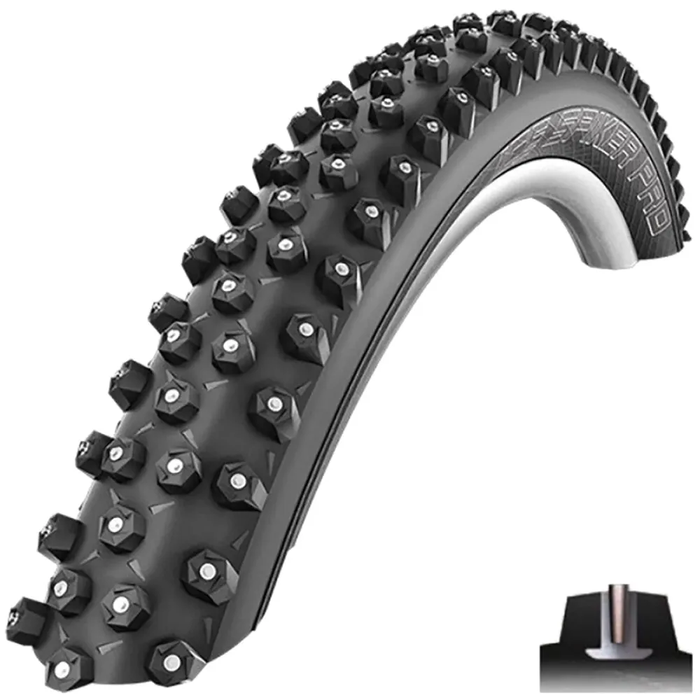 Reifen SCHWALBE ICE SPIKER PRO 27.5x2.60 DD RACEGUARD Tubeless Ready Weich Schwarz