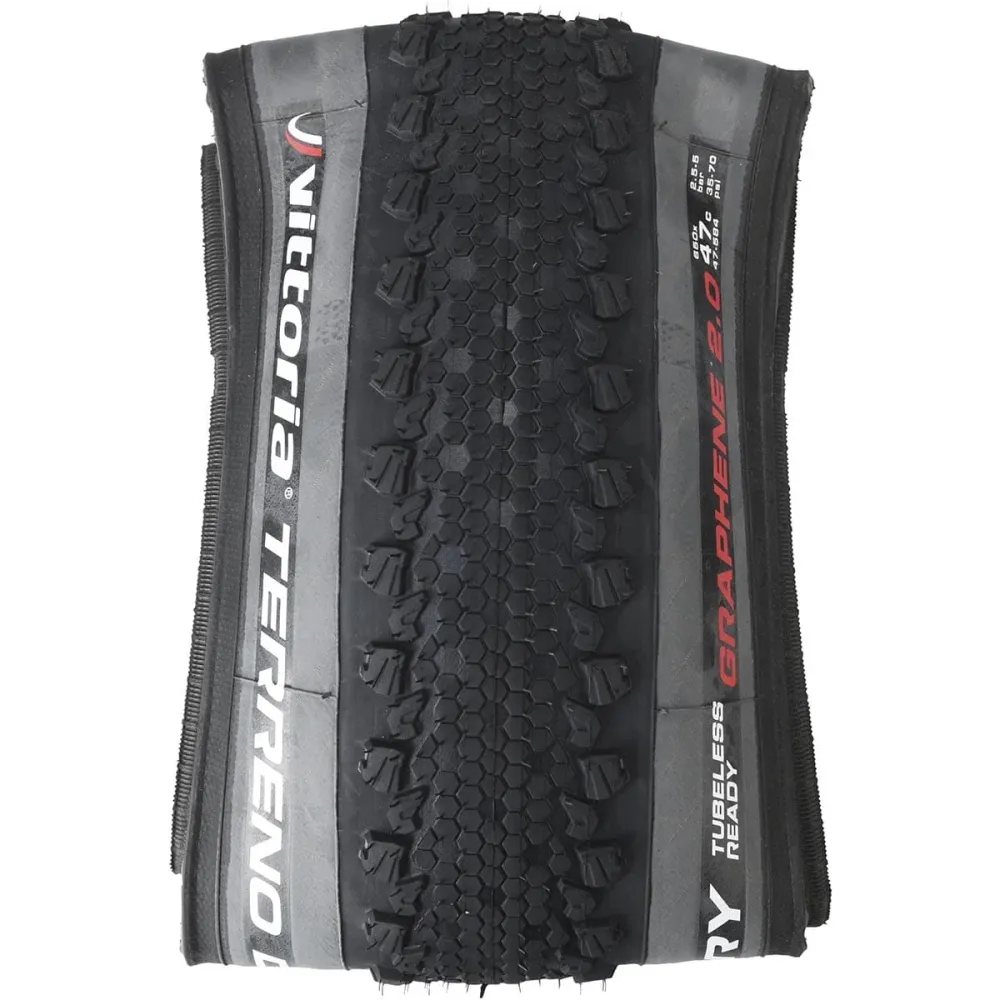 Reifen VITTORIA TERRENO DRY GRAVEL ENDURANCE Graphene G2.0 650x47c Tubeless Ready Grau