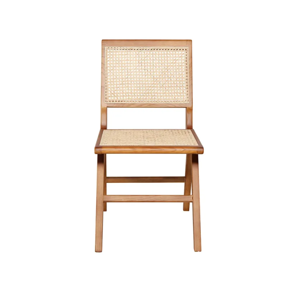 Retro Esszimmerstuhl Walnuss/Naturrattan - Ruben