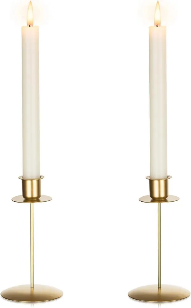 Romadedi Kerzenhalter Stabkerzen Gold - 2er Set Metall