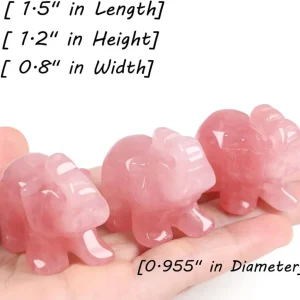 Rosenquarz Elefant Statue Kristalle Deko Handgeschnitzt