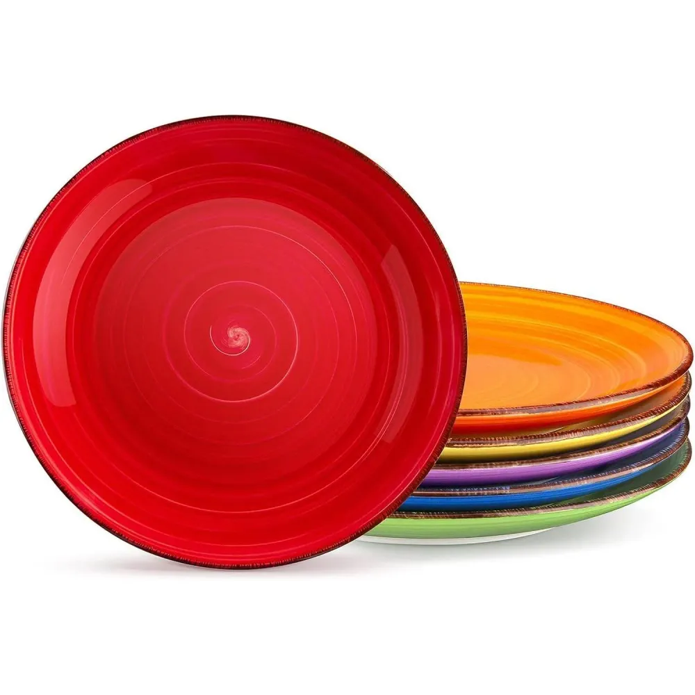 Salatteller-Set 6er Bonbon Dessertteller Steingut Mikrowelle