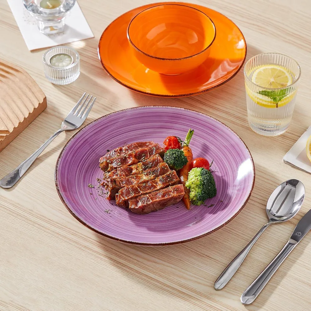 Salatteller-Set 6er Bonbon Dessertteller Steingut Mikrowelle