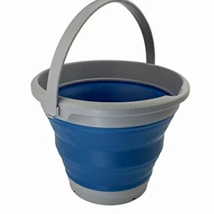 SAMMART 5,5 l Faltbarer Kunststoffeimer – Faltbarer runder Wanne – tragbarer Angelwassereimer – platzsparender Outdoor-Was...