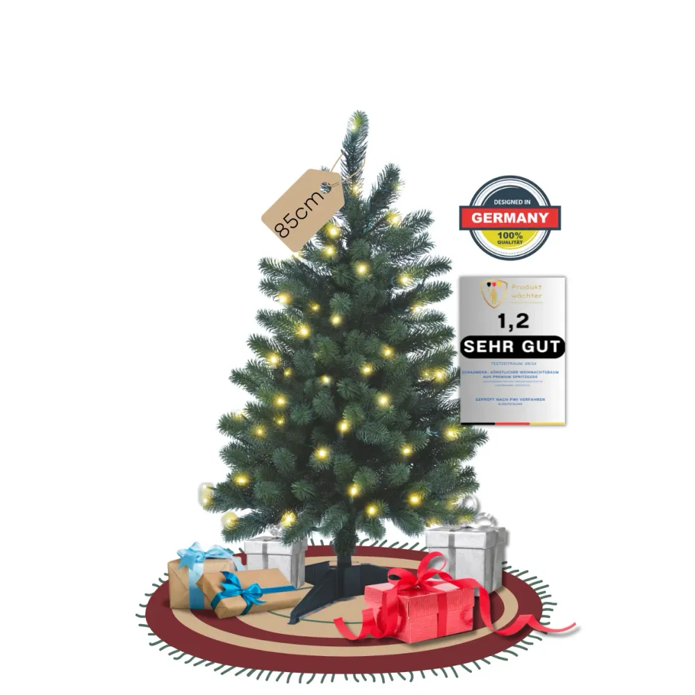 SCHAUMEX Künstlicher Weihnachtsbaum mit LED Beleuchtung aus Premium Spritzgus - Höhe: 85cm ( PE-BM85 )
