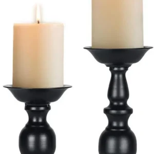 Schwarzer Eisen Retro Kerzenständer Set für Hausdekoration