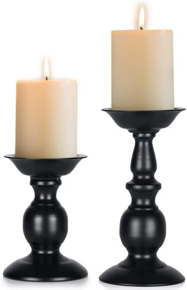 Schwarzer Eisen Retro Kerzenständer Set für Hausdekoration