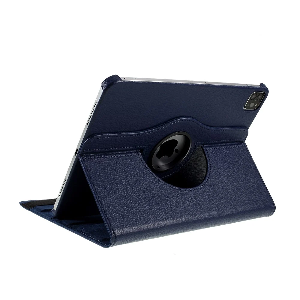 Schwarzes Litchi Skin 360-Grad drehbares Standhülle mit elastischem Band für iPad Air (2020/2022) und iPad Pro 11-Zoll (20...