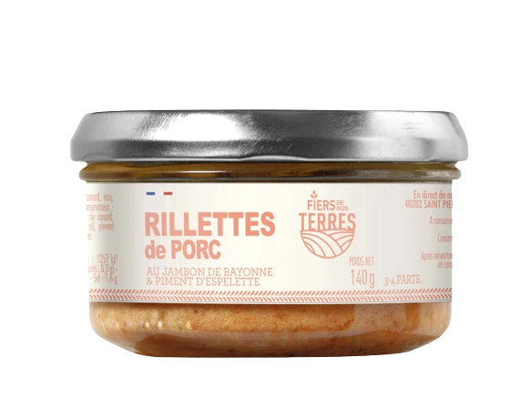 Schwein-Rillettes mit Bayonne-Schinken und Espelette-Pfeffer 140g