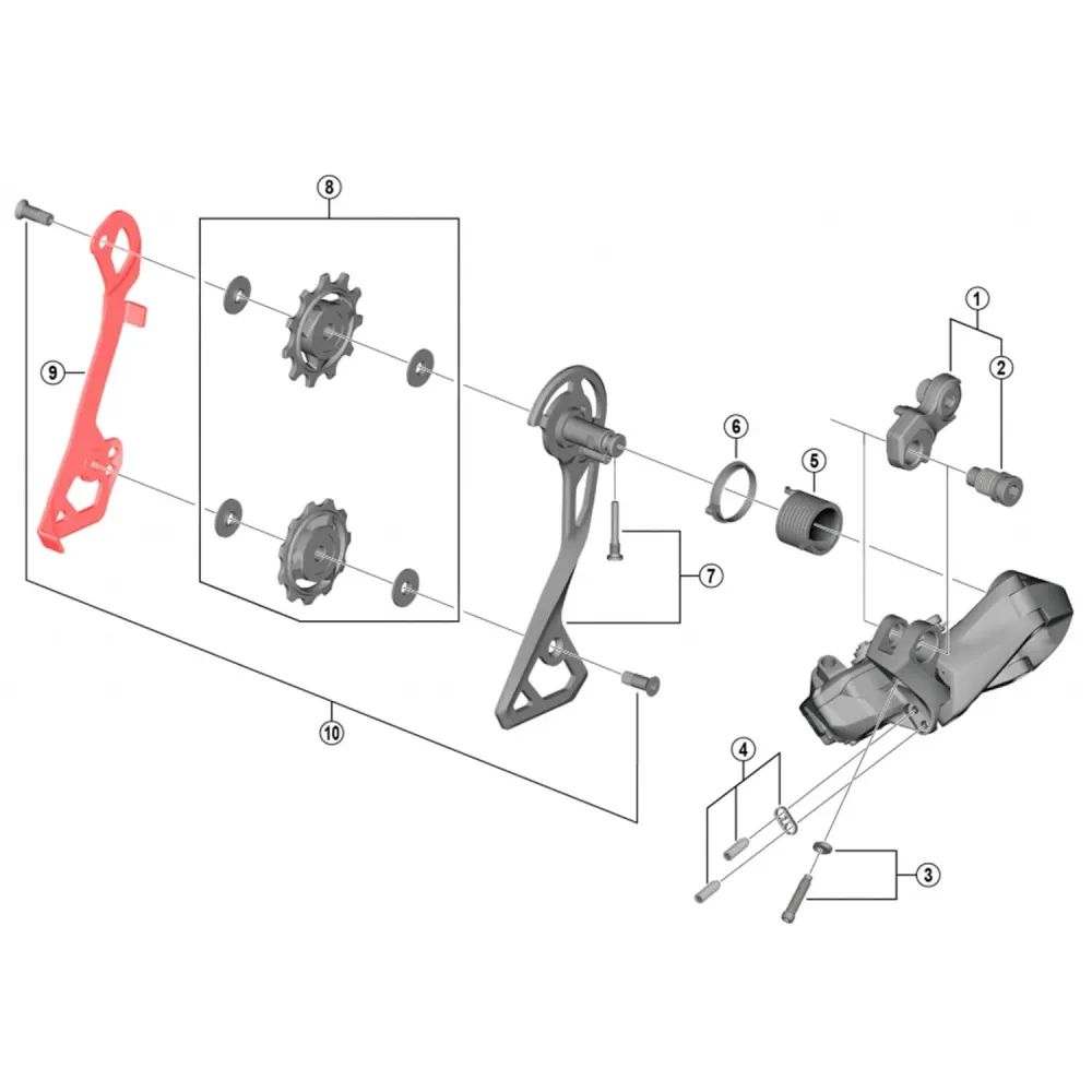 SHIMANO ULTEGRA Di2 RD-R8050-GS Interne Schaltgabel hinten Medium