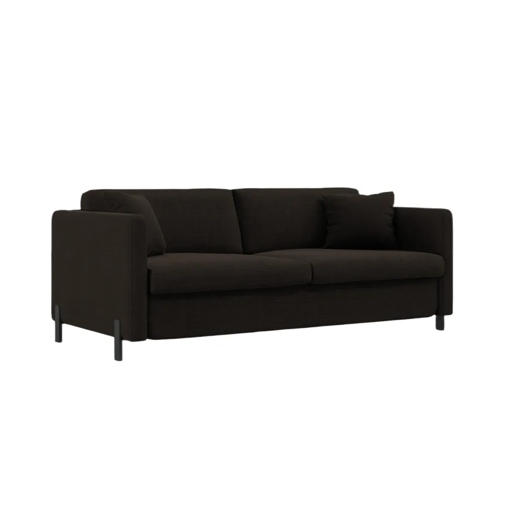 Sofa 2-Sitzer mit Schlaf-Funktion GLORIA dunkelgrau Chenille