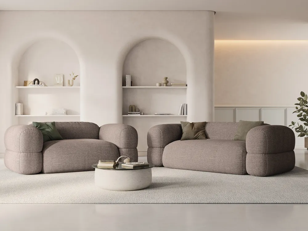 Sofa 2-Sitzer ROGER Cappuccino Chenille