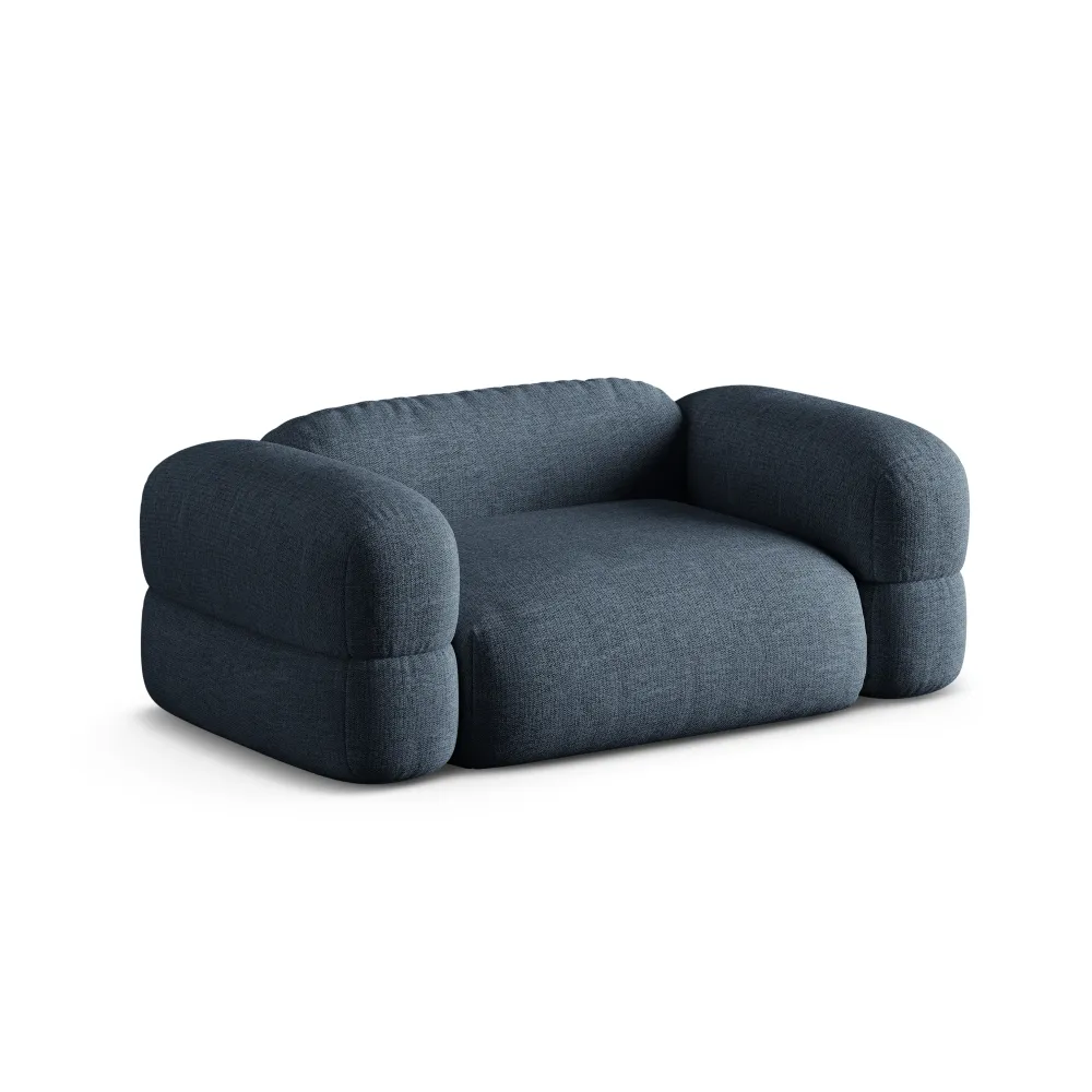 Sofa 2-Sitzer ROGER dunkelblaues Chenille