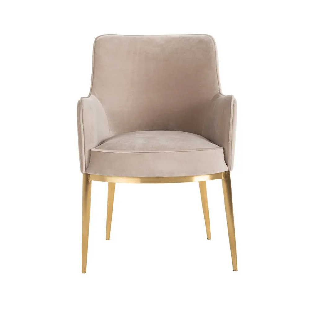 Stuhl Breeze khaki velvet / brushed gold fire retardant (FR-Quartz 903 Khaki)