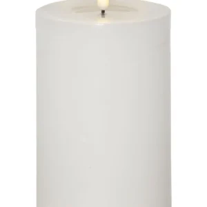 Stumpenkerze LED Flamme Flow Big 10x17,5cm I Weiß