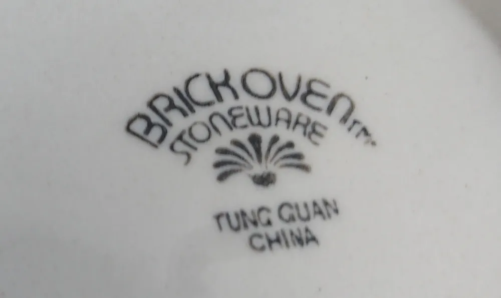 SUPPENTELLER "Scandia Blue (Brickoven Stoneware)" - Keramik / Steingut, Blumen Linien Streifen Dekor