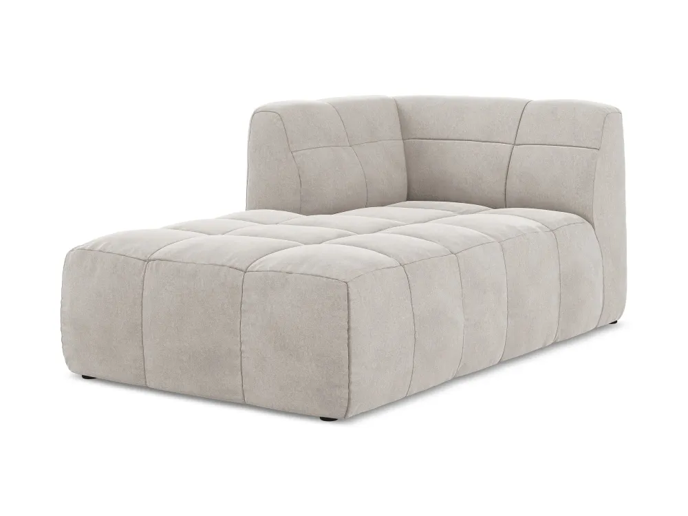 Szezlong linksseitig aus Samt ALOHA hellbeige