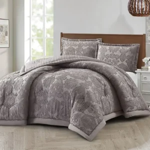 Tagesdecke Set Sara Überwurf Decke 3-Teilig 240X260 CM , atmungsaktiv 2-Personen Braun
