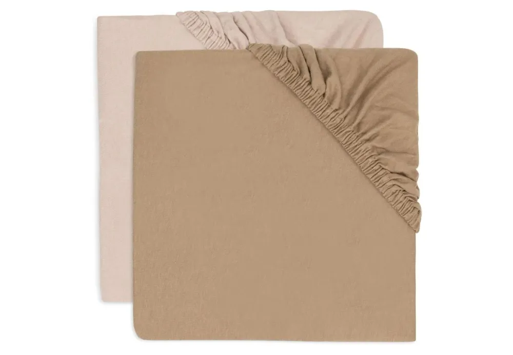 Jollein Spannbetttuch Kleinkind 60X120Cm - Wildrose/Biskuit - 2 Stück