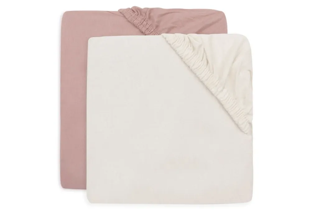 Jollein Spannbetttuch Wildrose/Elfenbein 60X120Cm 2tlg